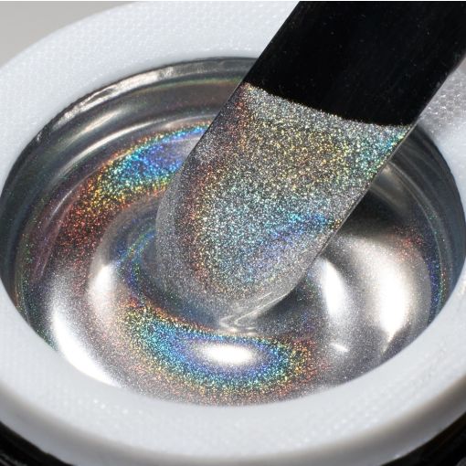 Silbernes holografisches UV-Gel im Nageldesign-Tiegel