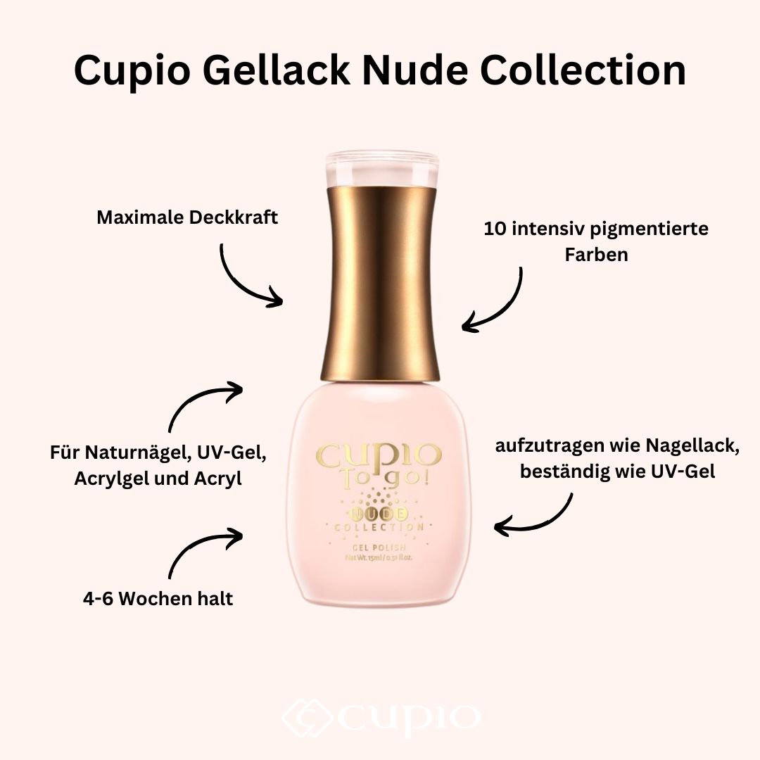 nude-collection Cupio Gel Polish Nude Collection für maximale Deckkraft und 10 intensiv pigmentierte Farben.