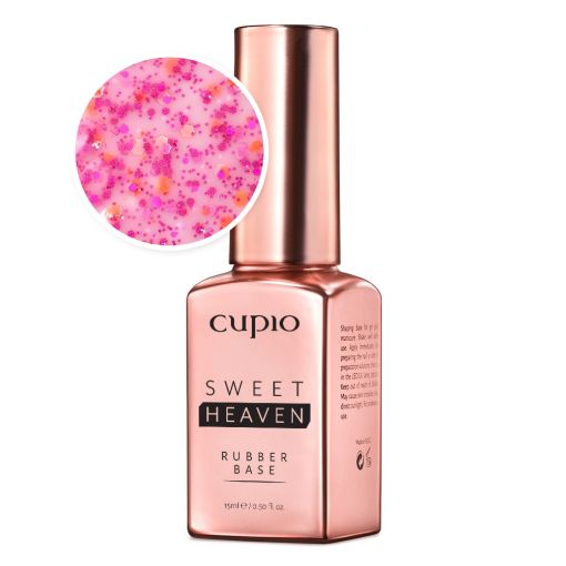 rubber_base_sweet_heaven_euphoric_pink_c7478 Cupio Sweet Heaven Rubber Base in 15ml mit bunten Glitzerpartikeln