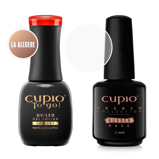 Cupio To go! UV/LED Gel Polish in La Alegere und Rubber Base der French Collection