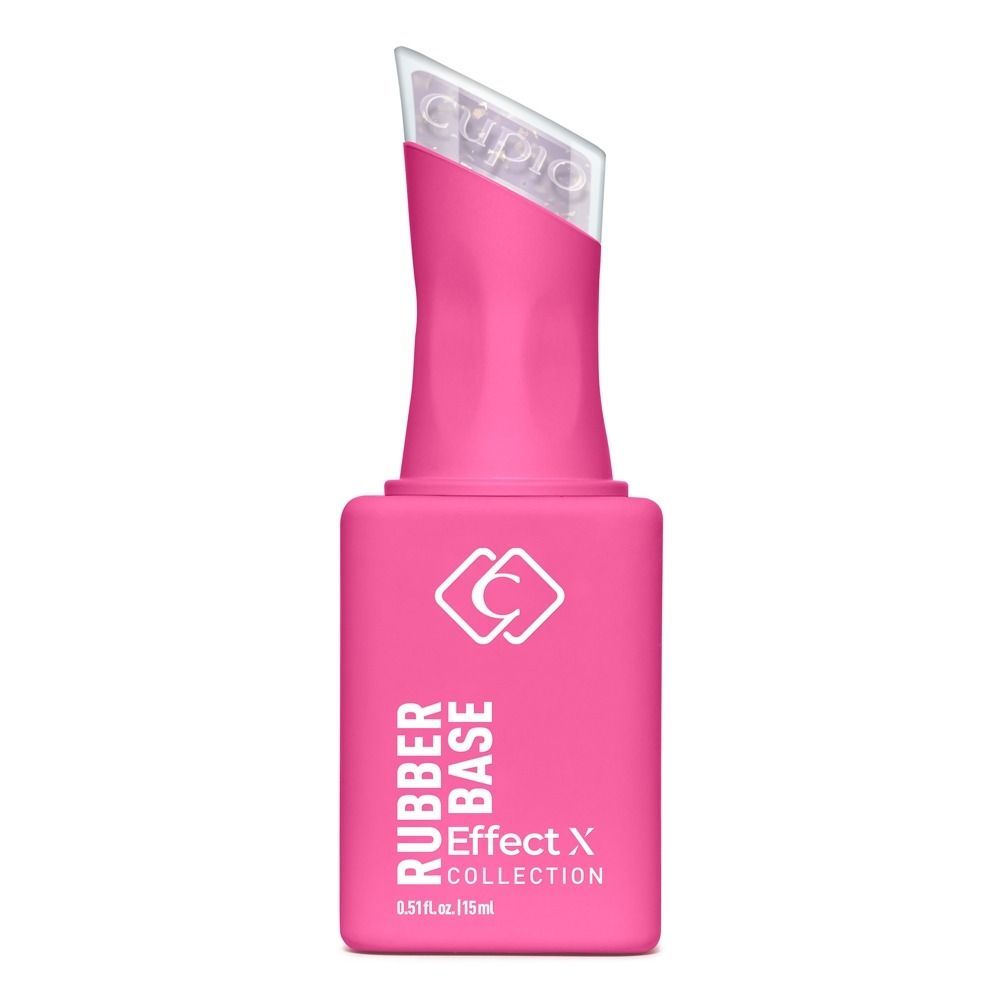 Produktbild der Cupio Rubber Base Effect X Collection mit 15 ml Inhalt in pinker Flasche und transparentem Verschluss