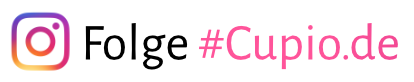 Instagram Logo mit der Einladung, Cupio.de zu folgen