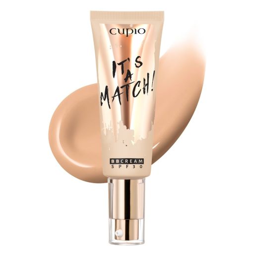 bb_cream_light_plus_c8306 Cupio BB Cream mit Lichtschutzfaktor 30 und dem Slogan 'It's a Match!' auf der Tube.