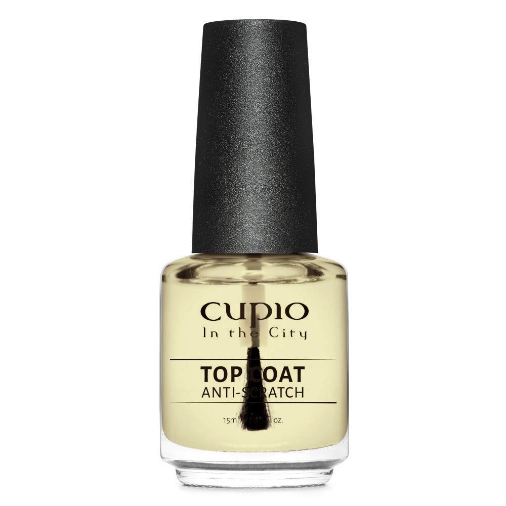 Flasche Cupio In the City Top Coat Anti-Scratch, 15 ml, transparenter Überlack für widerstandsfähigen, kratzfesten Nagellack