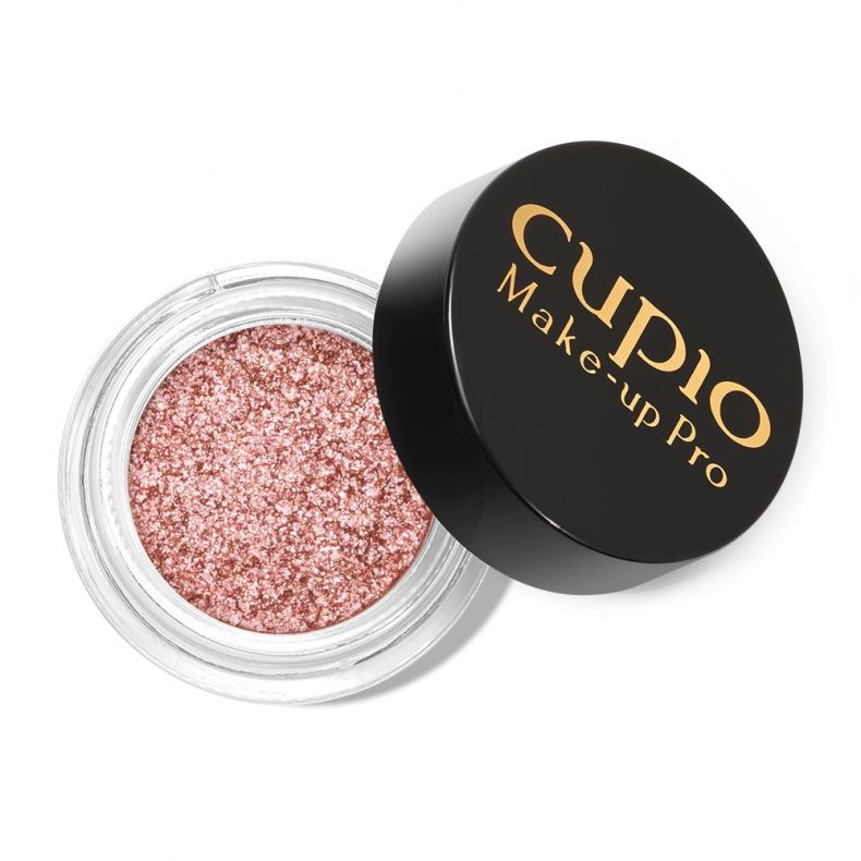 Glitzer Lidschatten von Cupio Make-up Pro in einer transparenten Dose
