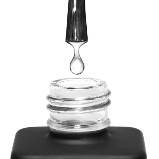 Glasflasche mit Pipette, die einen Tropfen abgibt