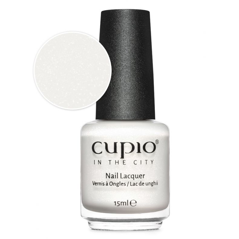 Cupio Nagellack in schimmerndem Weiß, 15ml Flasche