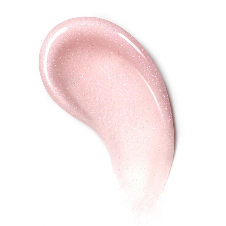 revogel_fairy_pink_b Textur eines schimmernden rosa Hautpflegeprodukts auf weißem Hintergrund