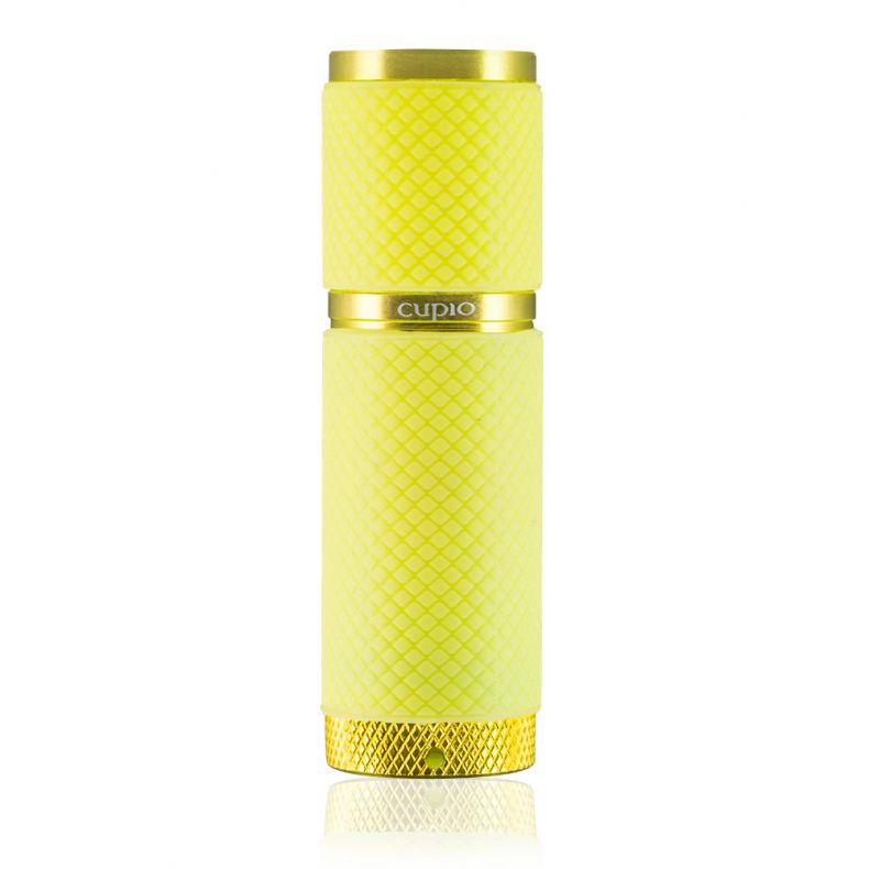 lampa_led_mini_revolamp_9w_galben Cupio Produkt in Gelb mit goldenen Akzenten, modernes und elegantes Design
