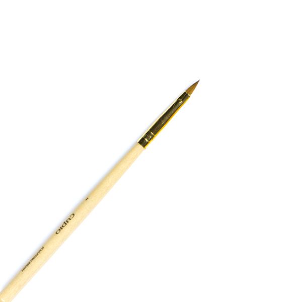 Detailaufnahme eines feinen Pinsels mit spitzem Ende