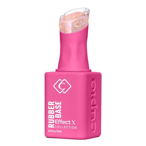 Produktbild von Cupio Rubber Base Effect X Perfect Flakes You're Special 15ml, pinke Nagelbasis mit schimmernden Flake-Partikeln für UV-Gelnägel