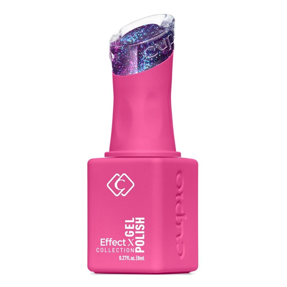 Produktbild von Claresa Effect Gel Polish Collection: pinke Flasche mit glitzerndem, transparentem Deckel, UV/LED Gel-Nagellack, 8 ml