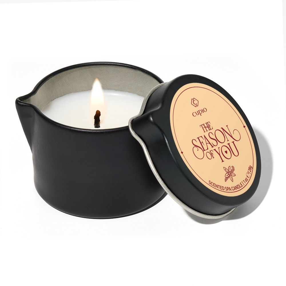 Schwarze Duftkerze Cupio The Season of You mit Deckel