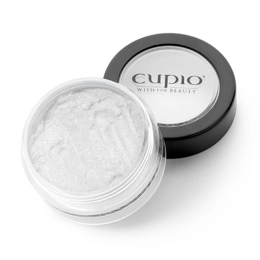 pigment_chrome_moonlight_c9064 Transparentes Glasbehälter mit silbernem Cupio Beauty-Puder