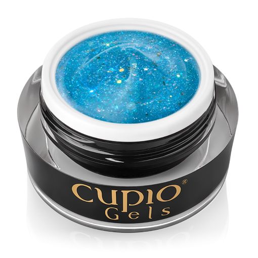 fantasya_aquamarine_glow_c9727 Blaue Glitzer-Gel von Cupio Gels in einem Tiegel