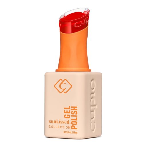 Flasche mit Cupio Gel Polish aus der Sunkissed Collection in roter Farbe, 15ml.