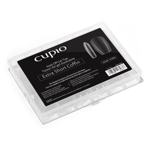 Auflösbare Full Nail Tips Set 240 Stück – Extra Short Coffin - Kurze Ballerina Form