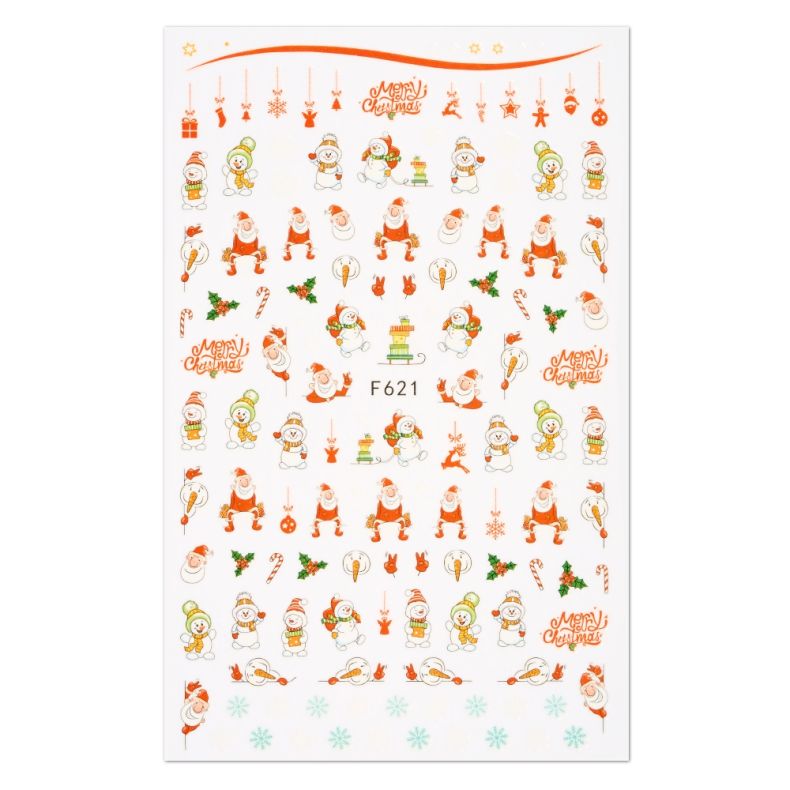 Bunte Weihnachtssticker mit verschiedenen Motiven wie Schneemännern, Weihnachtsmannen und festlicher Dekoration.