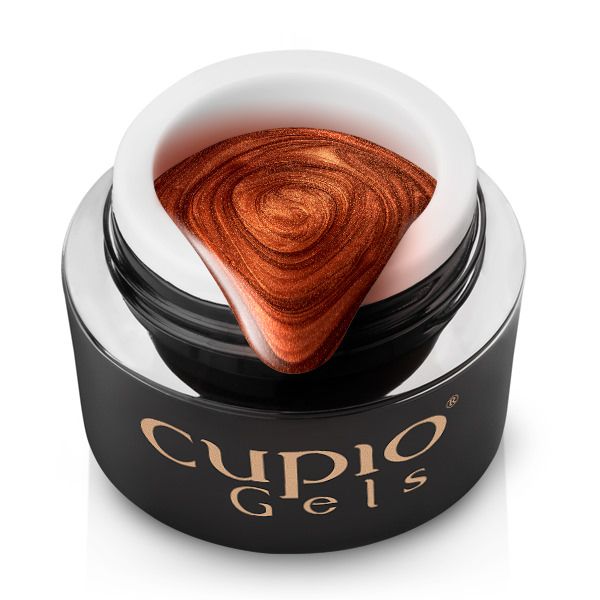 pictura_metallic_copper_b Bronzefarbener Gel-Nagellack von Cupio in einem Glasbehälter