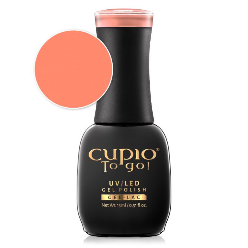to_go_zing Flasche mit Cupio UV/LED Gel Polish To go! in sanftem Korallton, 15ml