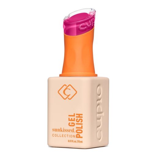 Cupio Gel Polish aus der Sunkissed Collection, 15 ml, in leuchtendem Pink mit orangefarbenem Deckel