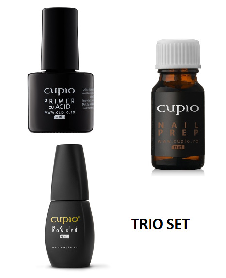 Cupio Trio Set mit Primer, Nail Prep und Bonding-Lack für perfekte Nagelpflege