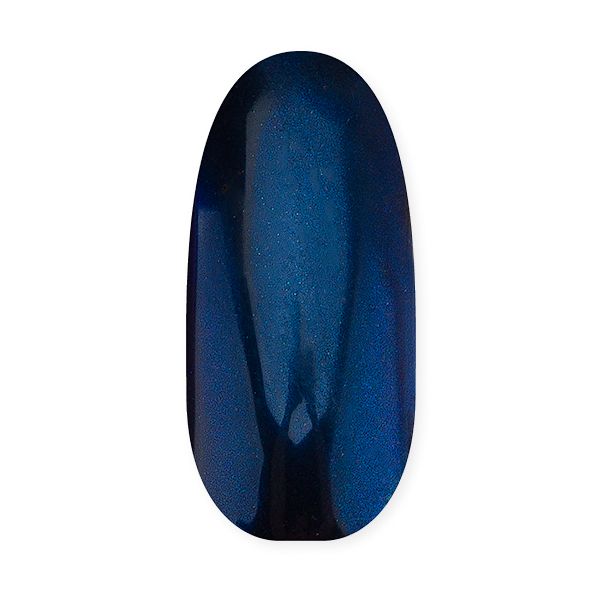 Nagelmodellage in Dunkelblau mit funkelndem Glitzerfinish
