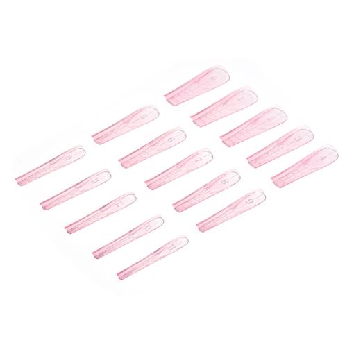 d0456_e Pinken Nagelformen in verschiedenen Größen für Nail Art