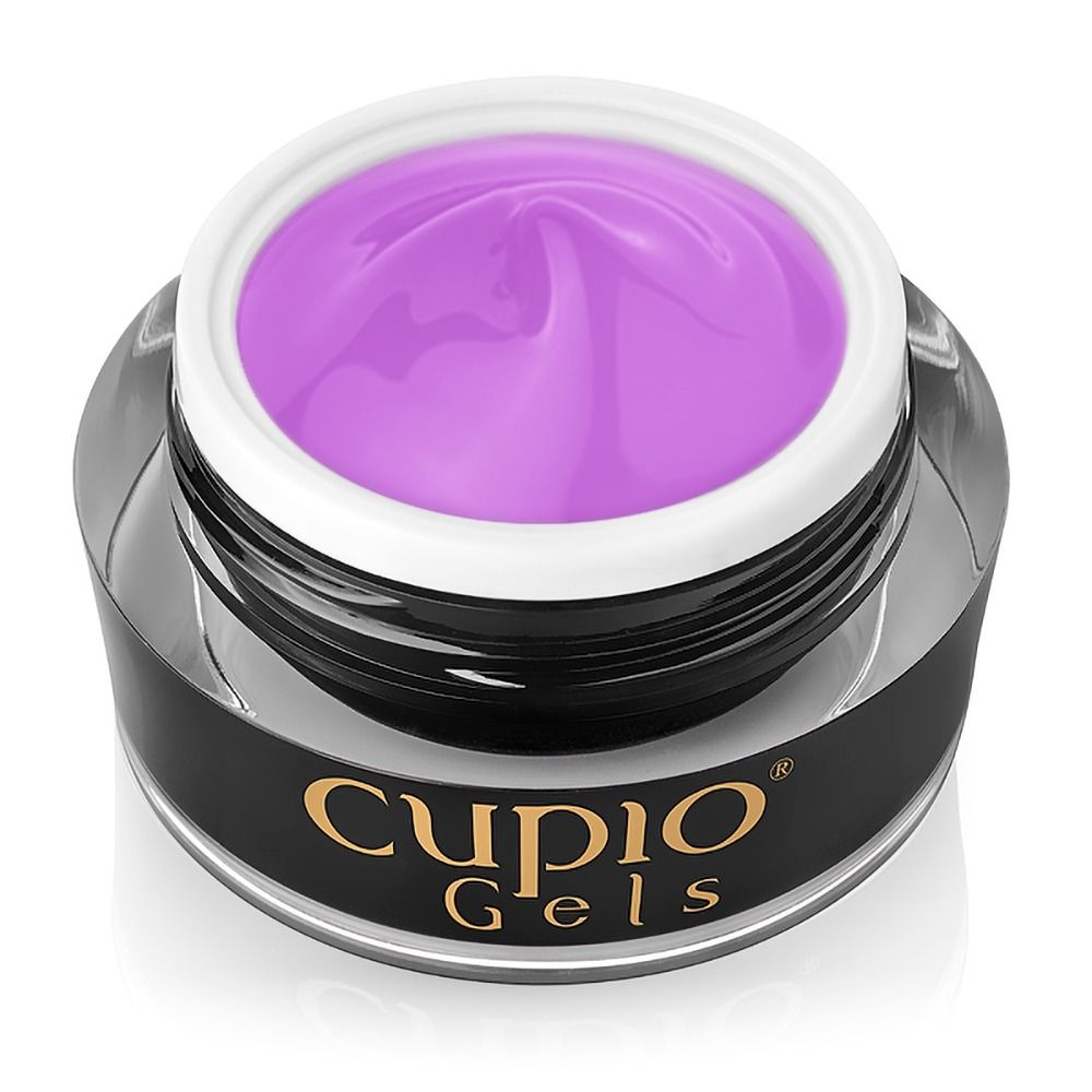 Dose mit lila Cupio Gel für Nageldesigns, perfekt für professionelle Anwendungen