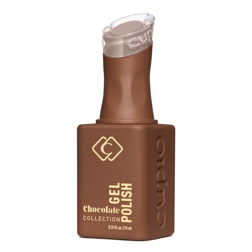 Flasche mit schokoladenfarbenem Gel-Nagellack der Marke Cupio