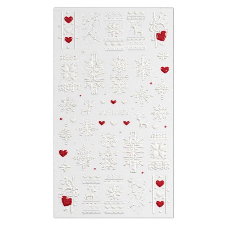 Stempelmotiv für Weihnachten mit Schneeflocken, Rentieren und Herzen in 3D-Optik