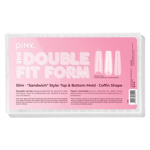 pinx 2in1 Double Fit Form Slim Coffin Nageltips-Set