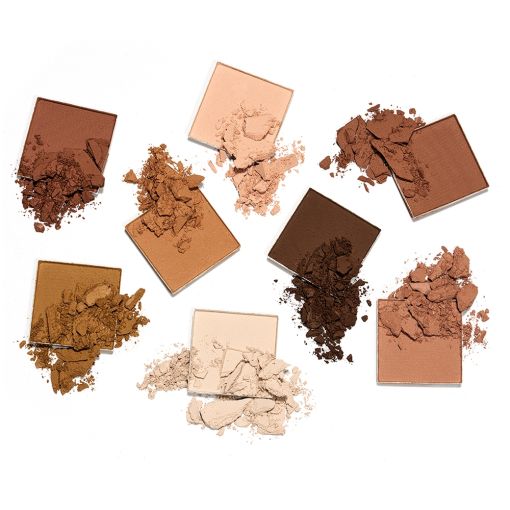 nude_story_d Palette mit verschiedenen Pudertönen in Brauntönen und Nude für Make-up-Anwendungen