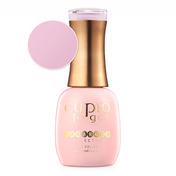 to_go_macarons_cassis Flasche mit Cupio To Go! Macarons Collection Gellack in zartem Rosaton