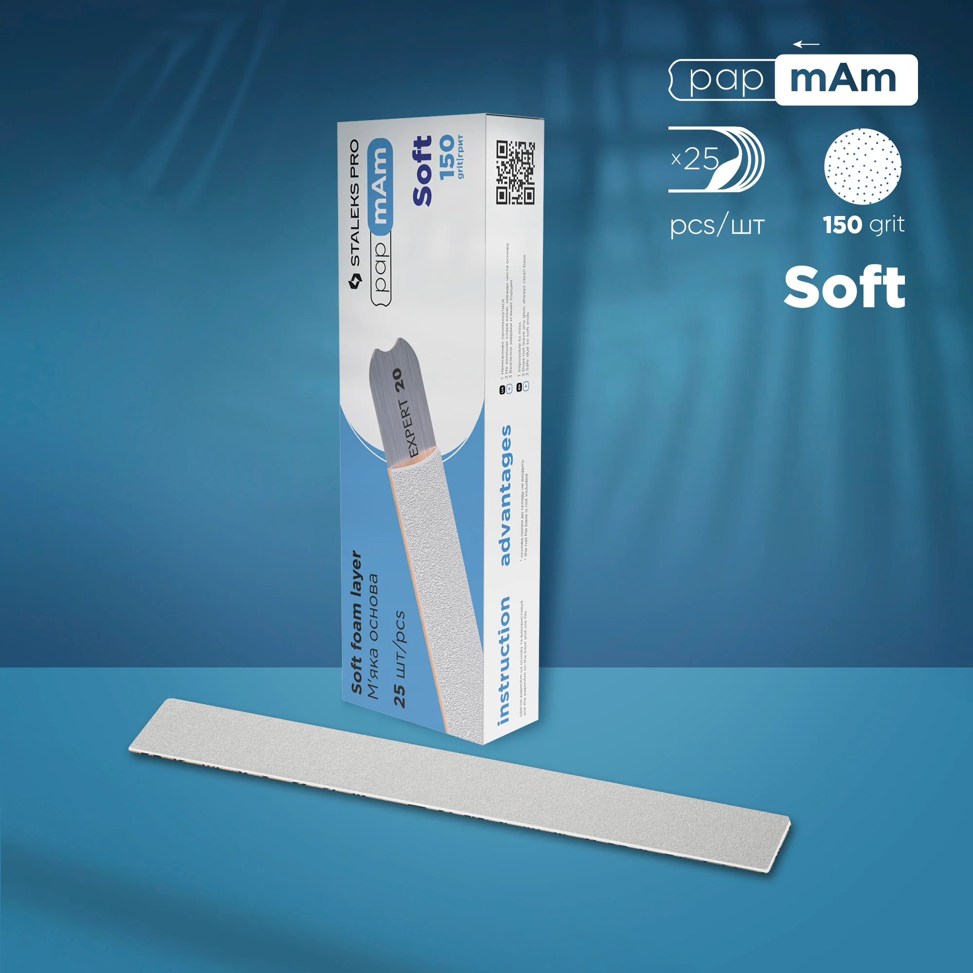 Pap mAm Soft Feilen mit 150 Grit in der Verpackung von 25 Stück
