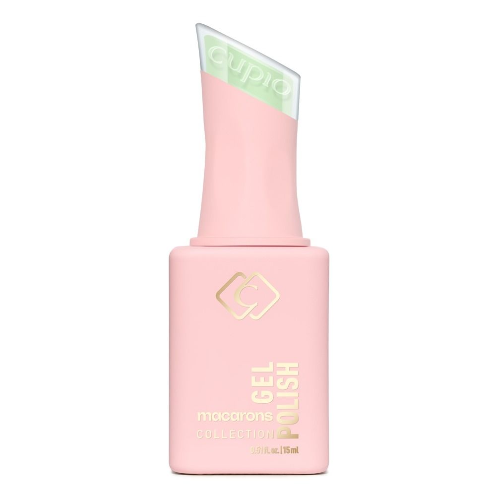 Cupio Gellack Macarons Collection Pistachio 15ml, Flasche der Gel Polish Serie in pastelligem Pistaziengrün, hochdeckend, aus der Macarons-Kollektion für elegante Nägel