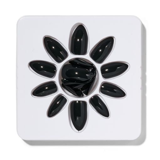 classic_black_c8354_b Kunstnägel in verschiedenen Formen und Größen, schwarzes Design in quadratischer Verpackung