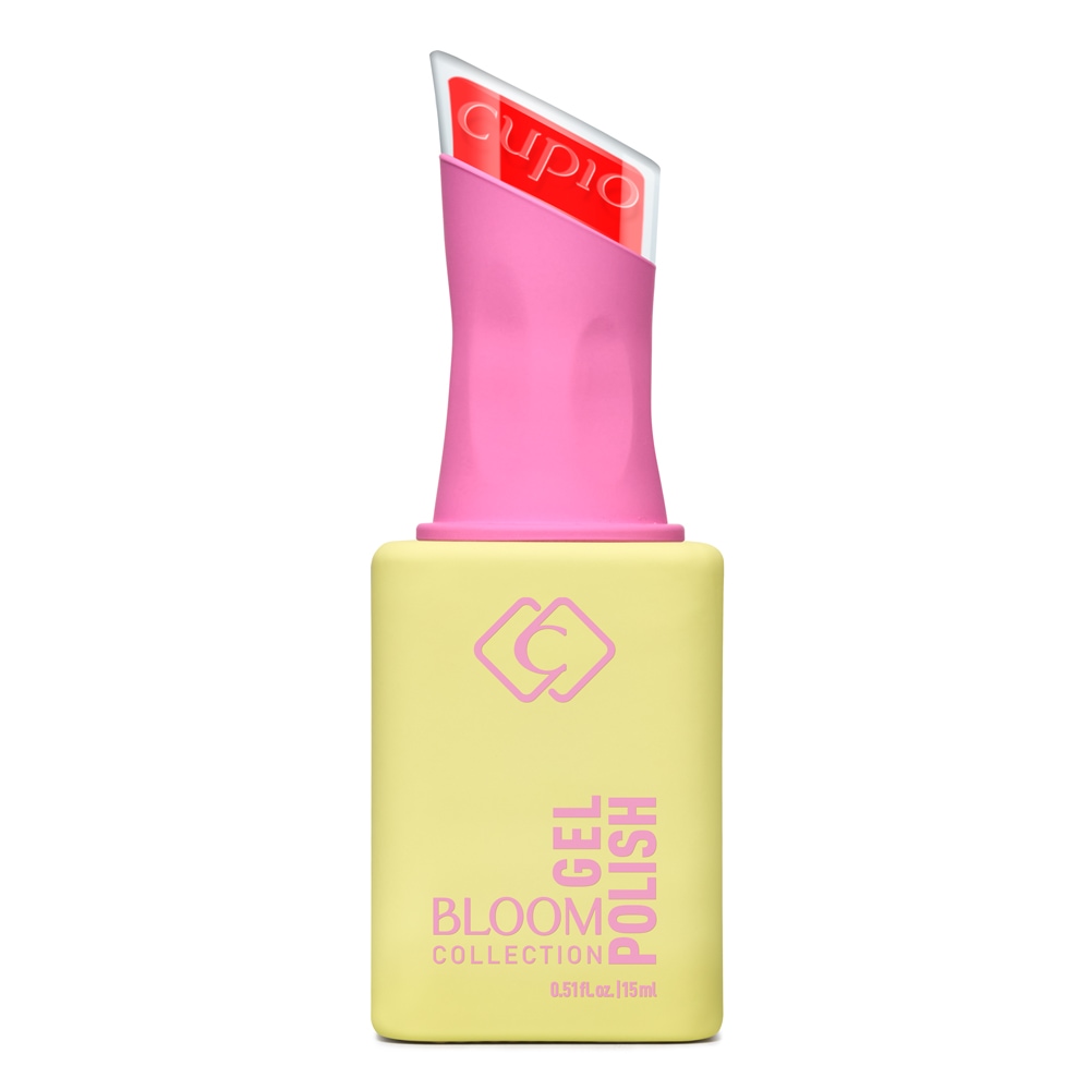 Cupio Bloom Gel-Nagellack in Rot, gelbe Flasche
