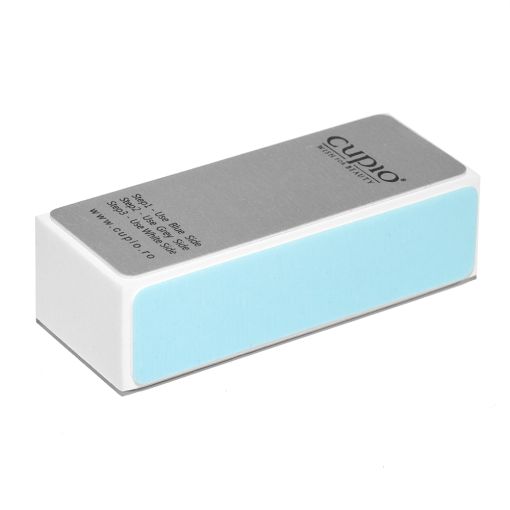 Nagelpolierblock mit vier Seiten und blauer Fläche zum Glätten und Polieren der Nägel