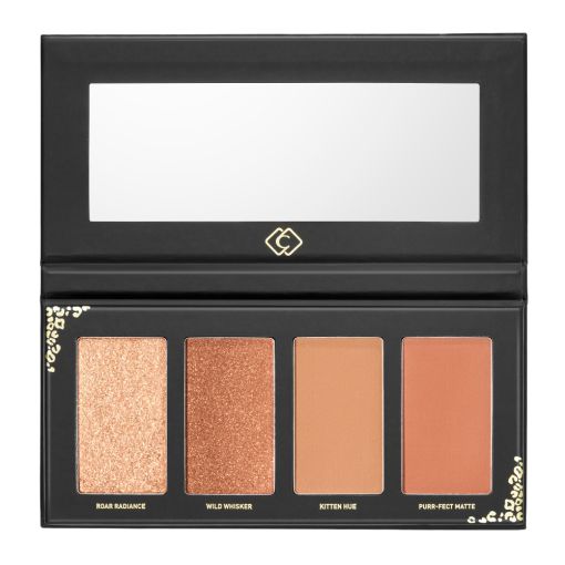 paleta_feline_c8619_c Lidschatten-Palette mit vier Farbtönen, einschließlich schimmerndem und mattem Finish.