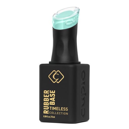 d0157_c Cupio Rubber Base in schwarzer Flasche, 15 ml, aus der Timeless Collection mit mintgrünem Deckel
