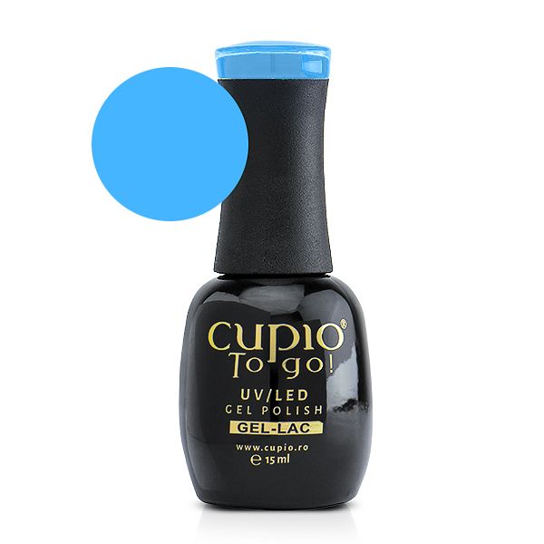 Flasche mit Cupio To Go! UV/LED Gel Polish in kräftigem Blau, 15 ml
