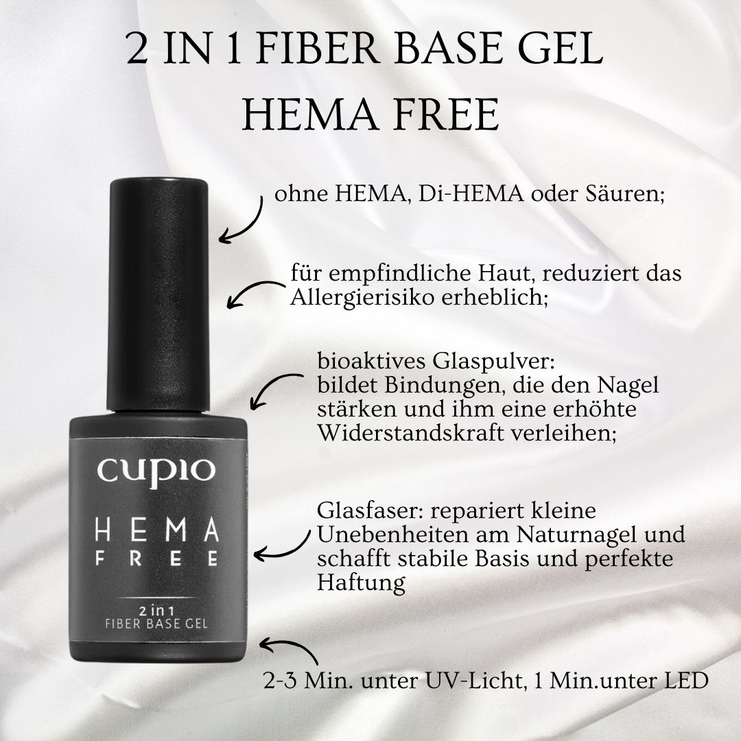 2-in-1-Fiber-Base-Gel-HEMA-FREE 2 in 1 Fiber Base Gel ohne HEMA und Di-HEMA, ideal für Allergiker