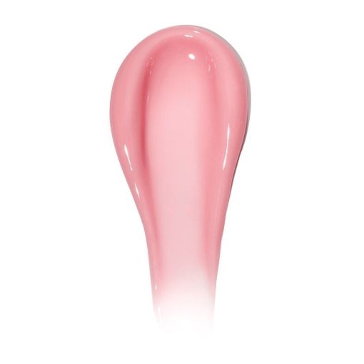 Nahaufnahme einer rosa glänzenden Geltextur auf weißem Hinte