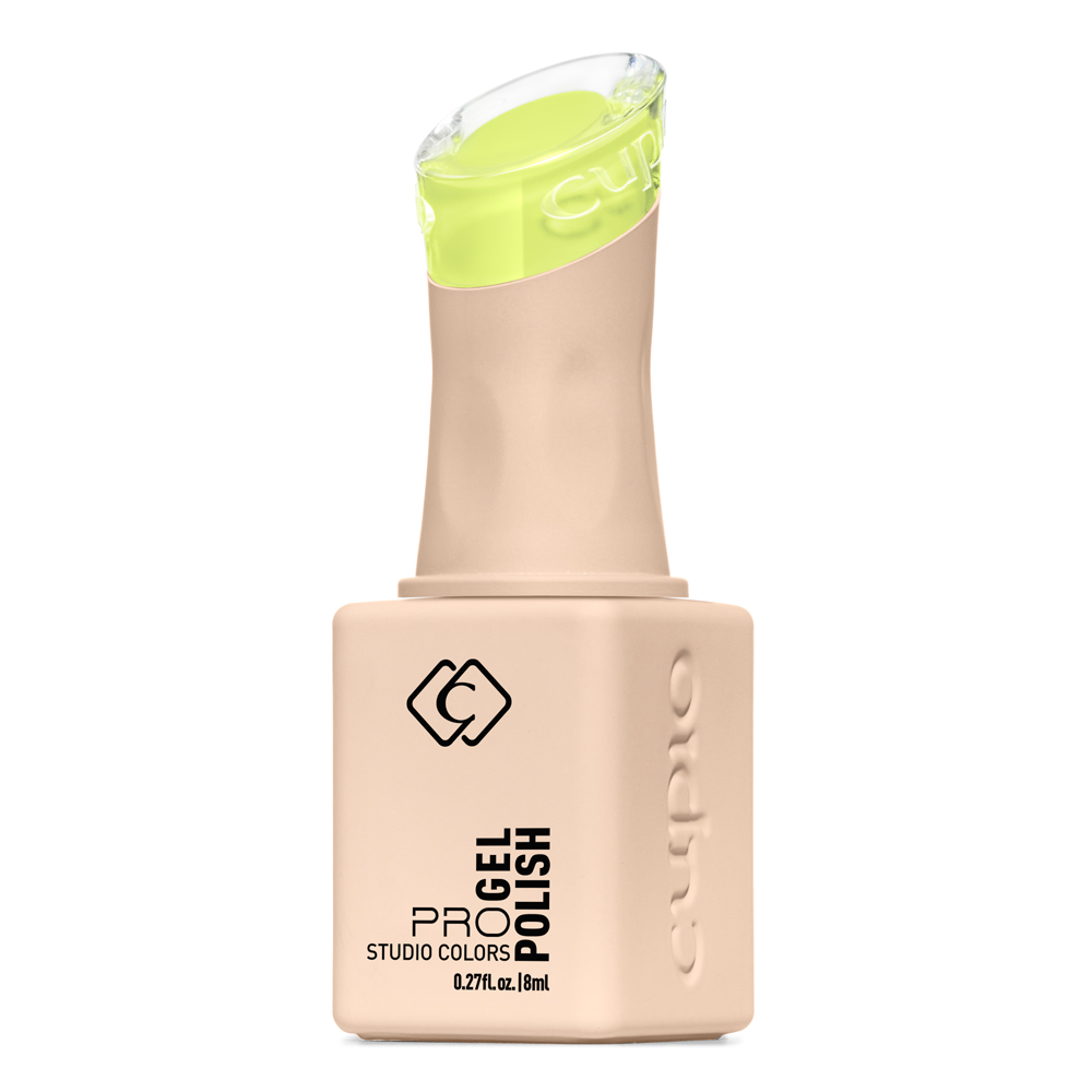 Produktbild Cuccio Pro Gel Polish Studio Colors, UV-Gelnagellack 8 ml, Flasche in Nude mit transparent-neongelbem Deckel