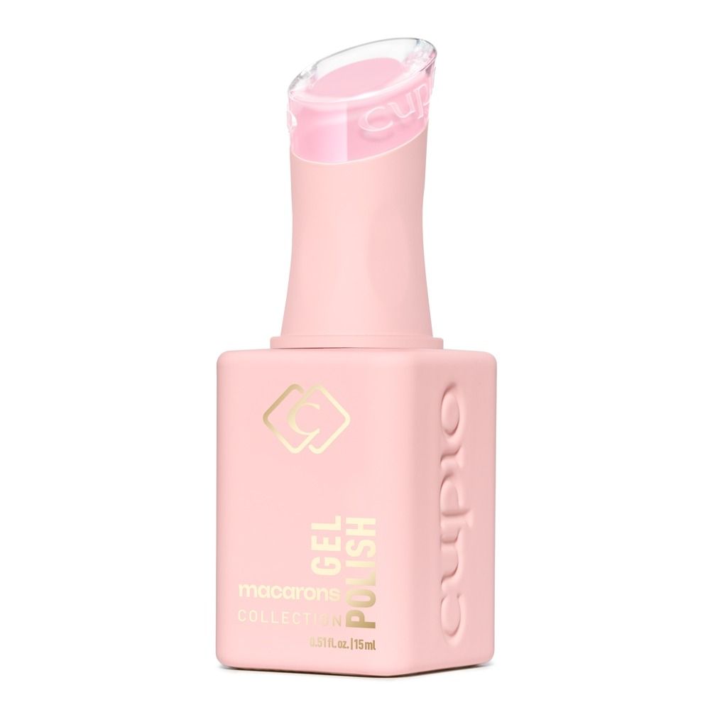 Cupio Gellack Macarons Collection Pink Champagne 15ml, pastellrosa Gel-Nagellackflasche mit hoher Deckkraft und bis zu 6 Wochen Halt