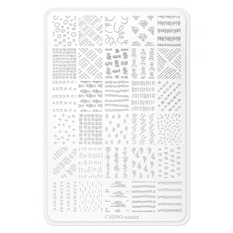 matrita_artist_02 Nail Art Schablone von Cupio Artist02 mit vielfältigen Mustern und Designs