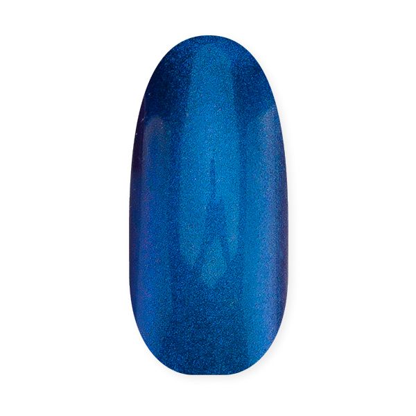 Nagelmodellage mit schimmerndem blauen Gel-Nagellack