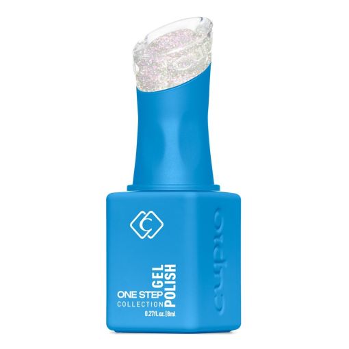 Flasche blauer One Step Gel Nagellack mit Glitzer