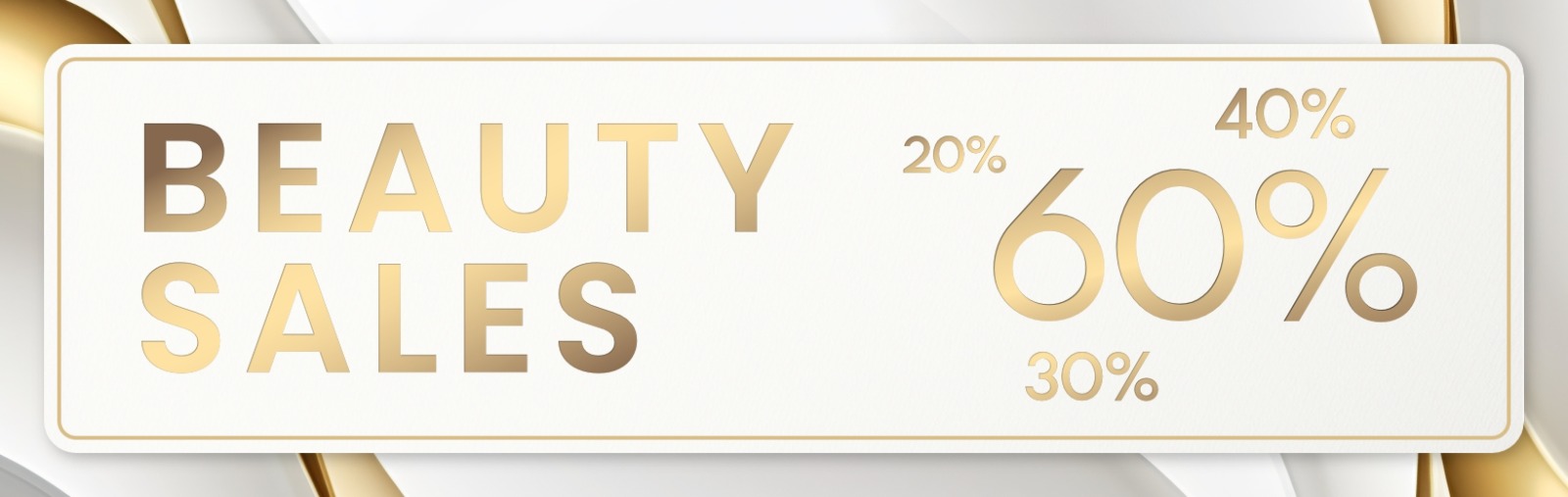 Beauty Sales Banner mit Rabatten von 20 bis 60 Prozent